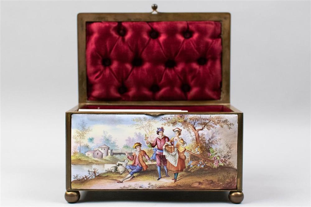 VIENNESE ENAMEL JEWELRY BOX 19TH 33b36b