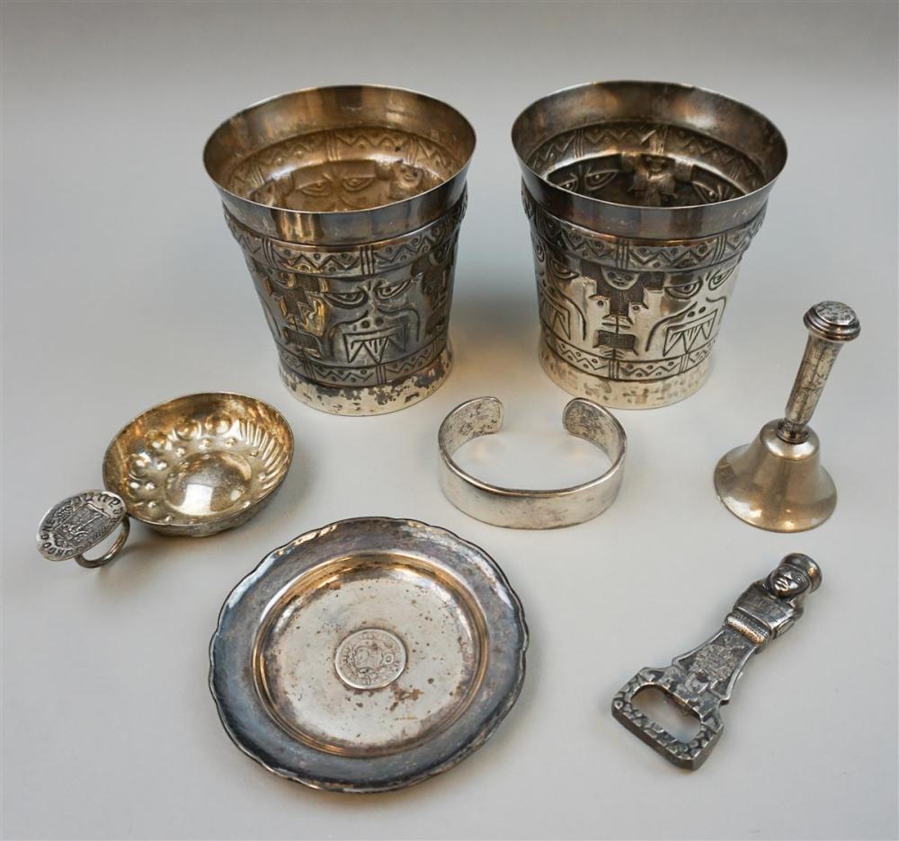 THREE SILVER ITEMS IN THE 'PRE-COLUMBIAN'