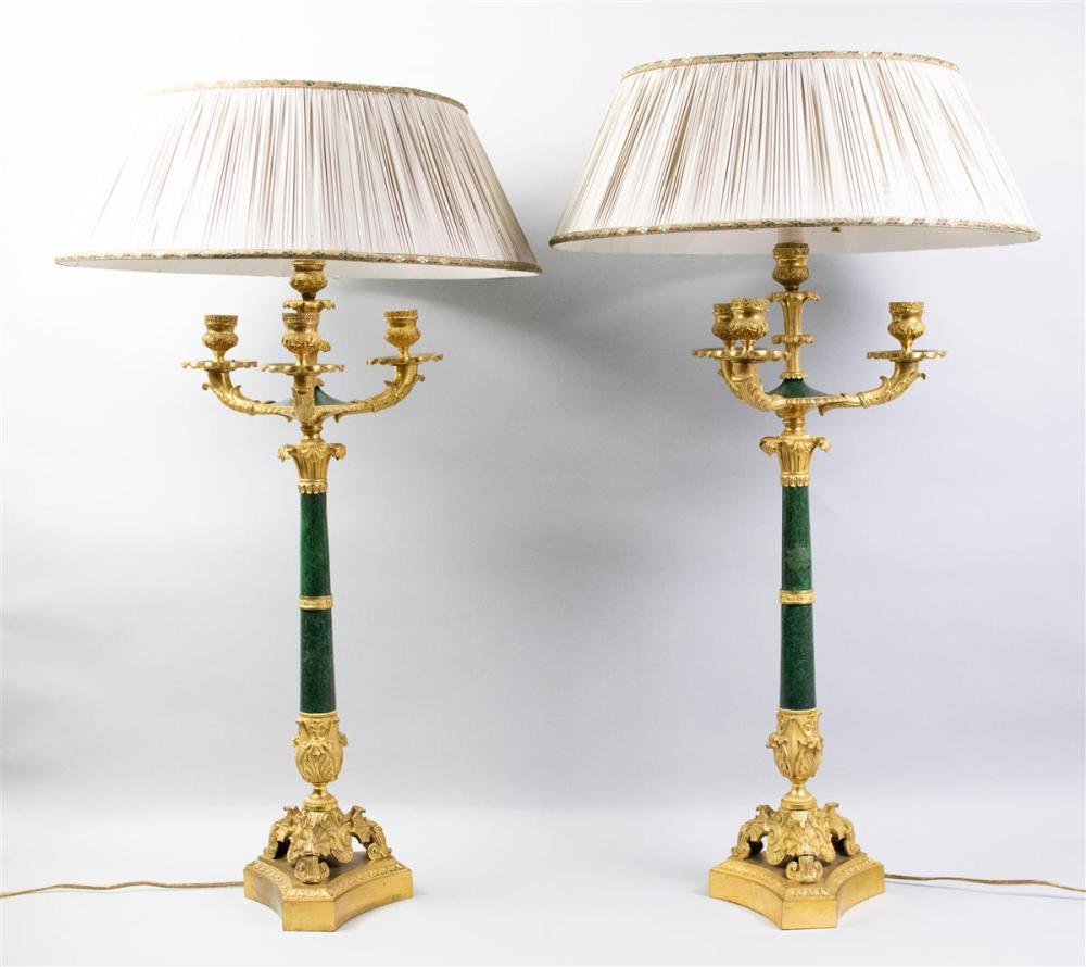 PAIR OF FRENCH GILT-BRONZE AND