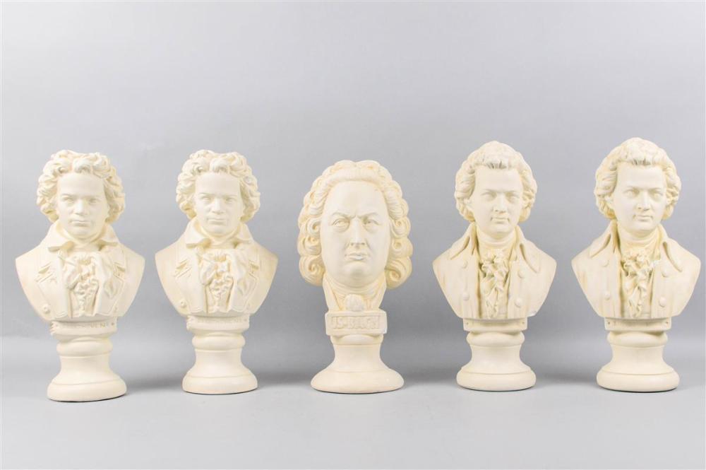 GROUP OF FOUR PAINTED PLASTER BUSTS 33b3c4