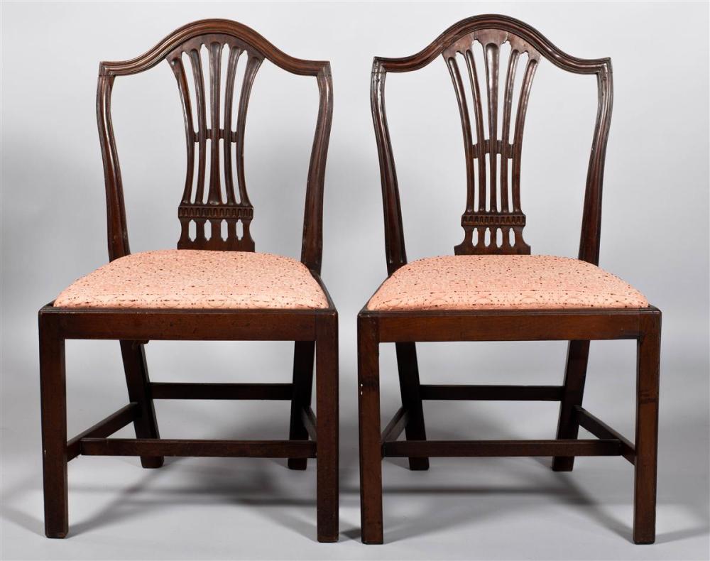 PAIR OF GEORGE III SIDE CHAIRS,