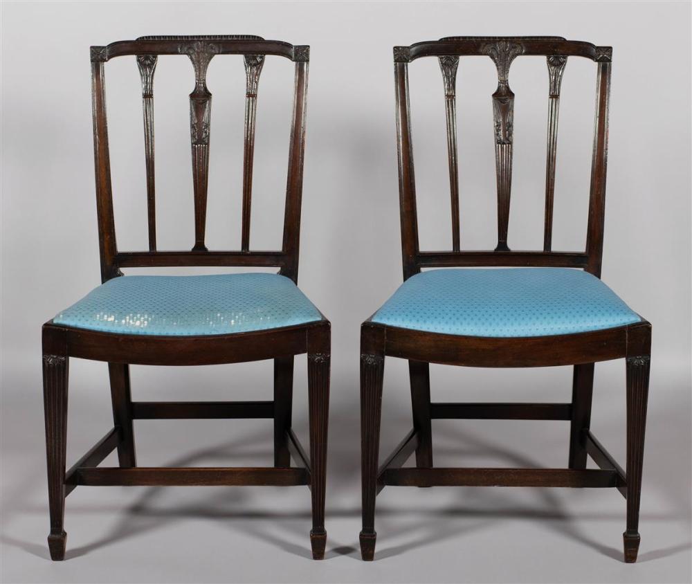 PAIR OF GEORGE III MAHOGANY SIDE