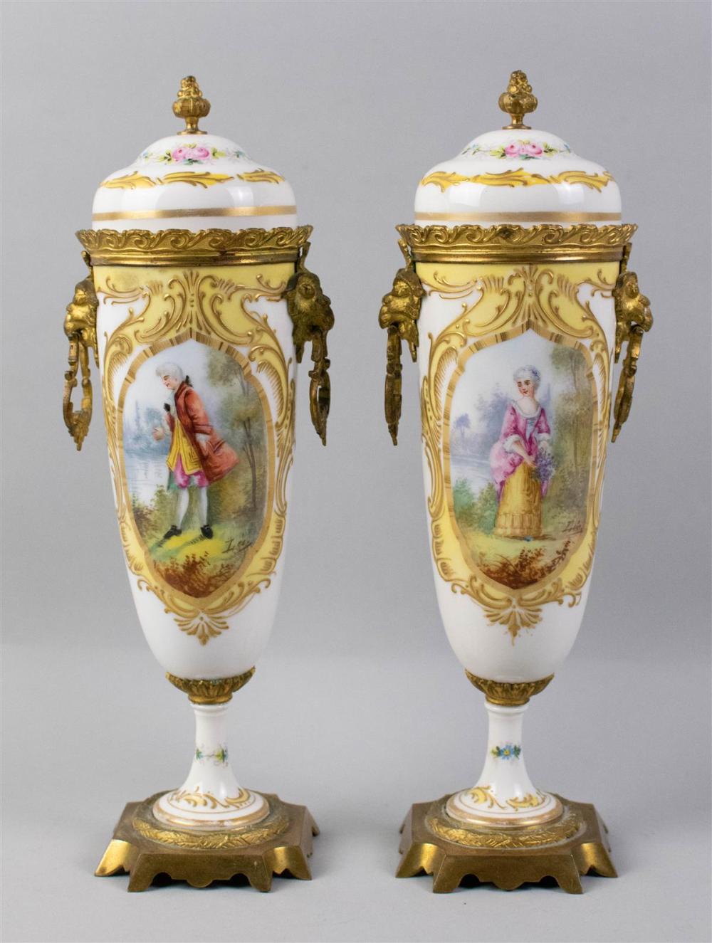 PAIR OF GILT METAL MOUNTED SEVRES 33b405