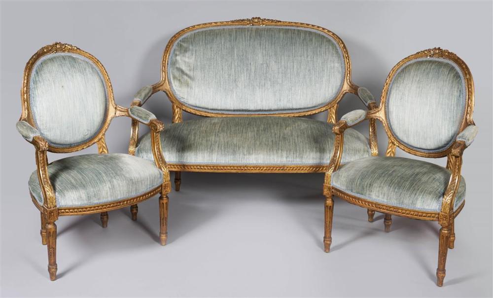 SUITE OF LOUIS XVI STYLE GILTWOOD