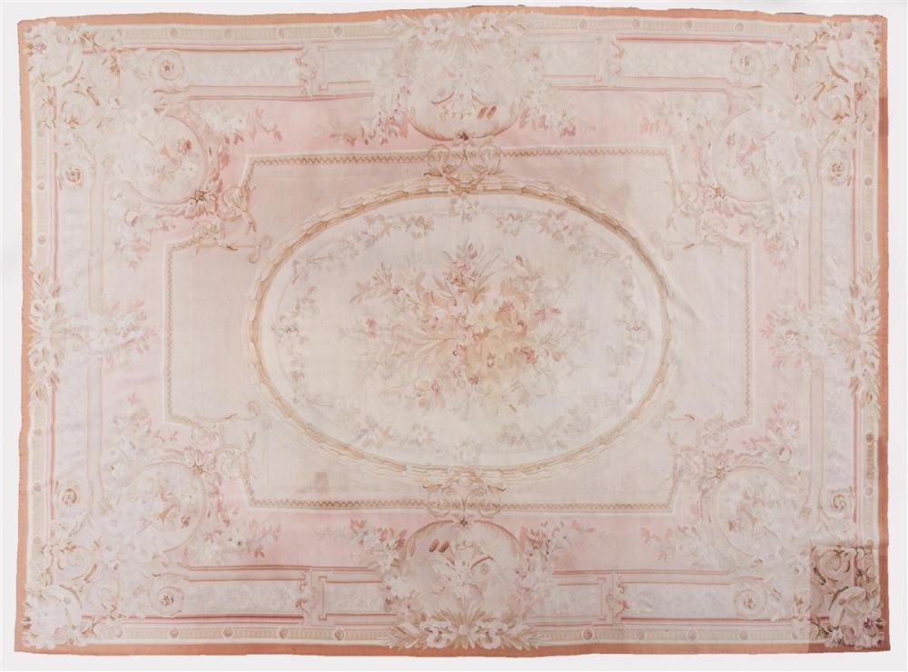 FRENCH AUBUSSON STYLE WOOL RUGFRENCH