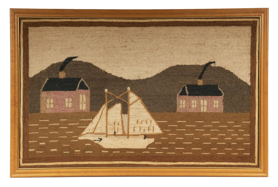 FRAMED GRENFELL RUG Harbor with