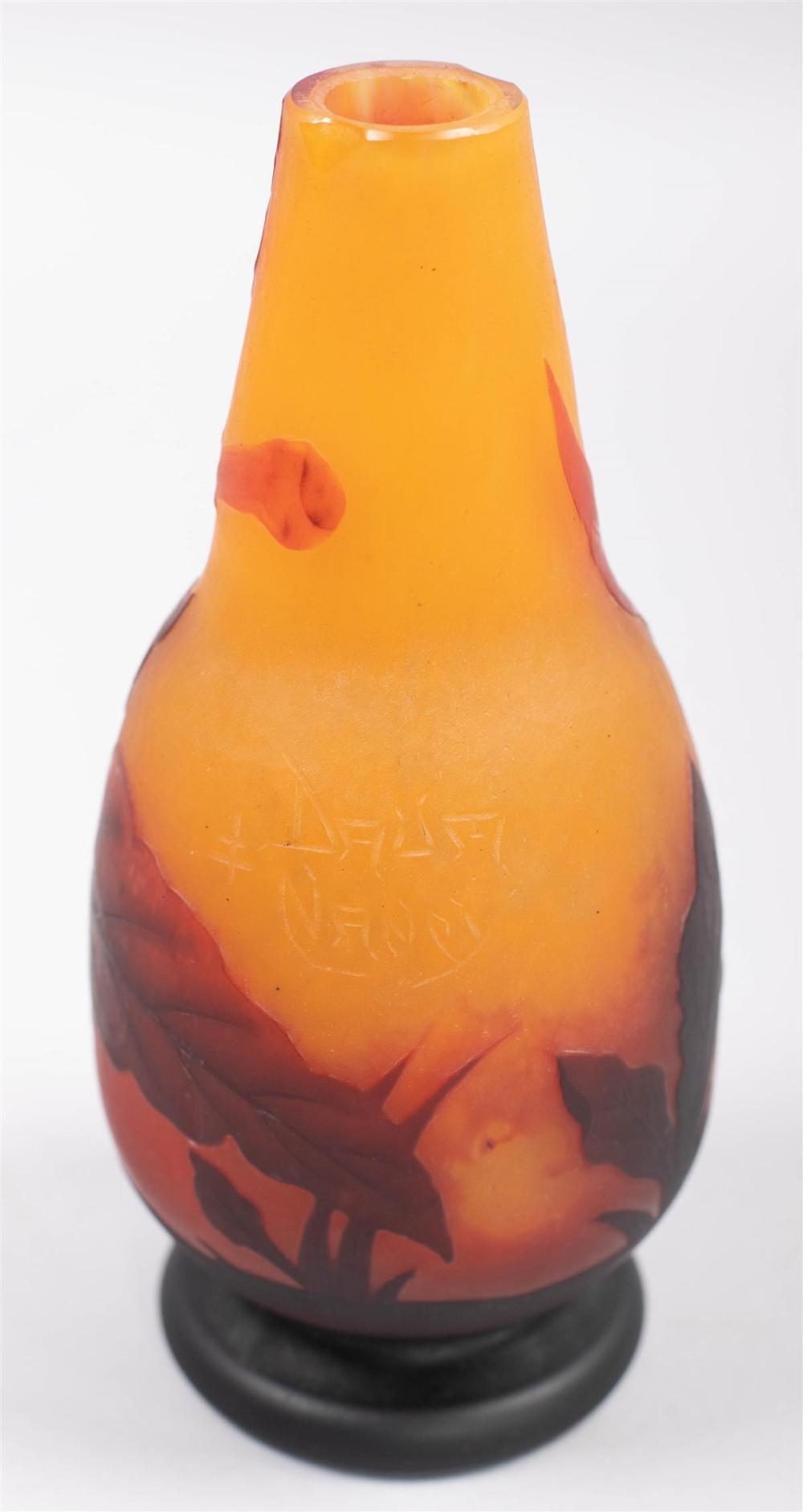 DAUM NANCY CAMEO GLASS VASEDAUM