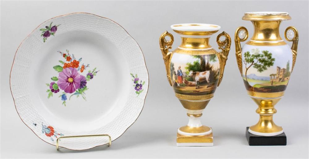 TWO CONTINENTAL GILT-PORCELAIN