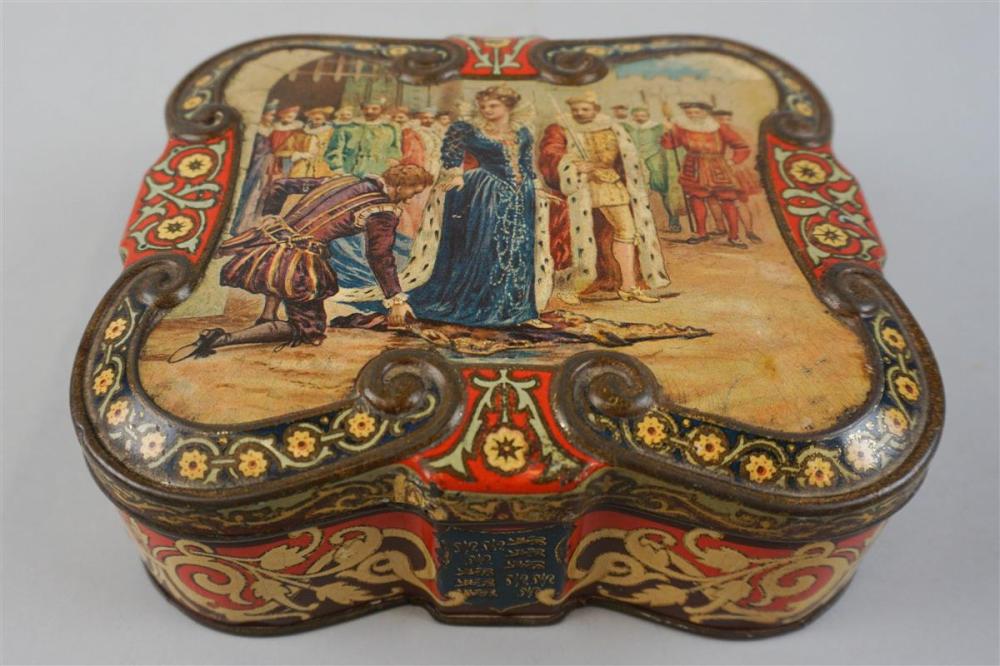 ENGLISH TIN WITH DEPICTION OF QUEEN