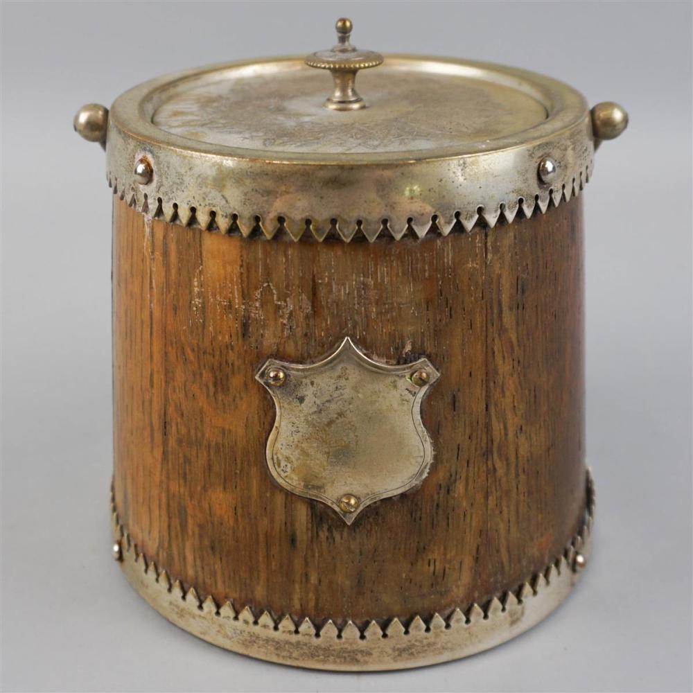 ENGLISH BARREL-SHAPED ICE BUCKET WITH