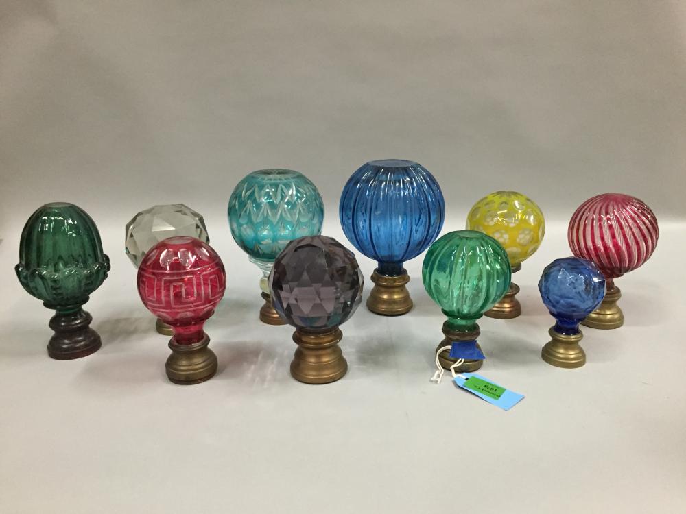 SET OF TEN POLYCHROME BLOWN GLASS 33b552