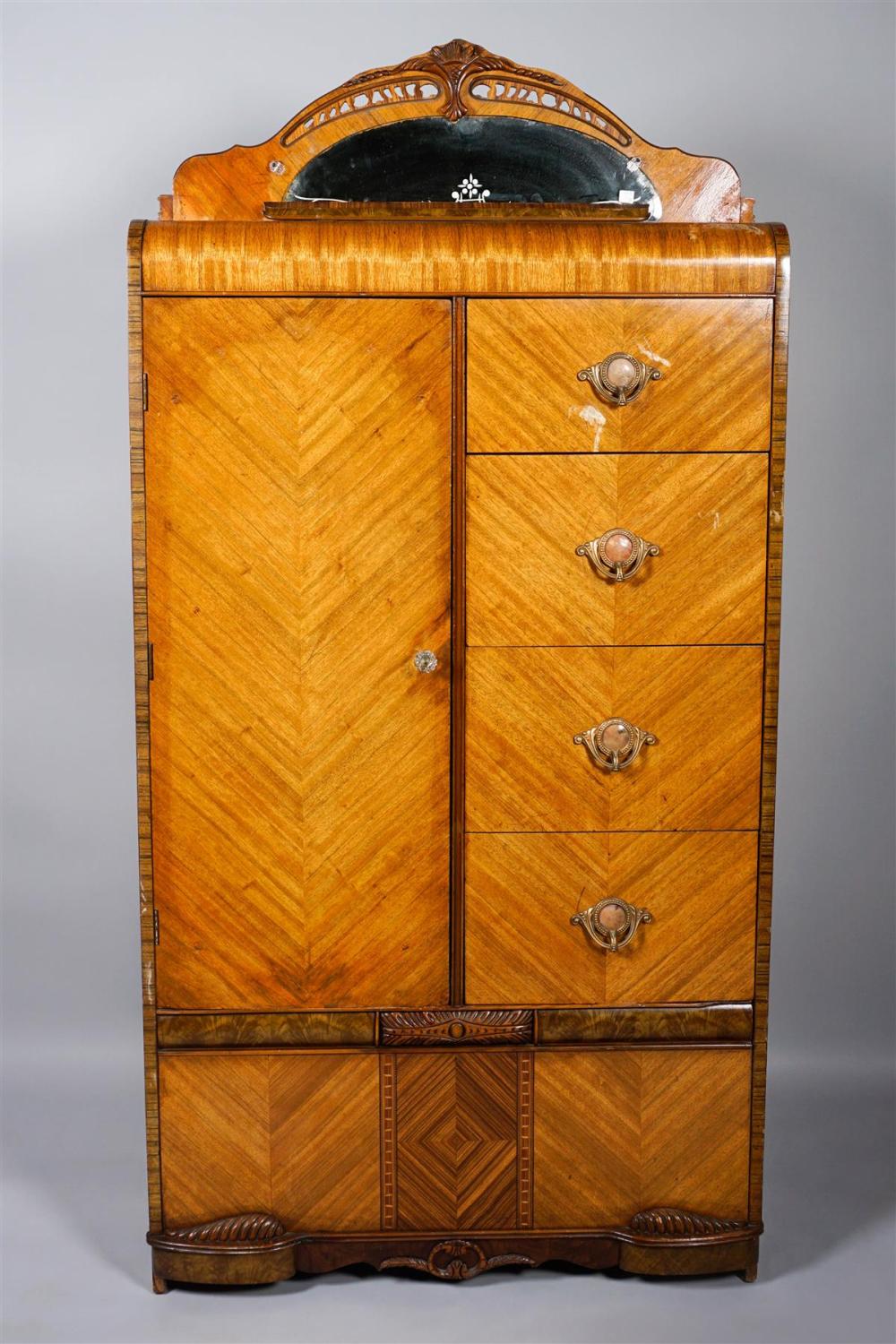 ART DECO INLAID MAHOGANY ARMOIREART