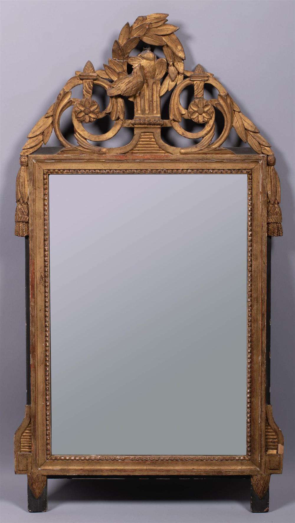 FRENCH CARVED GILTWOOD MIRROR WITH