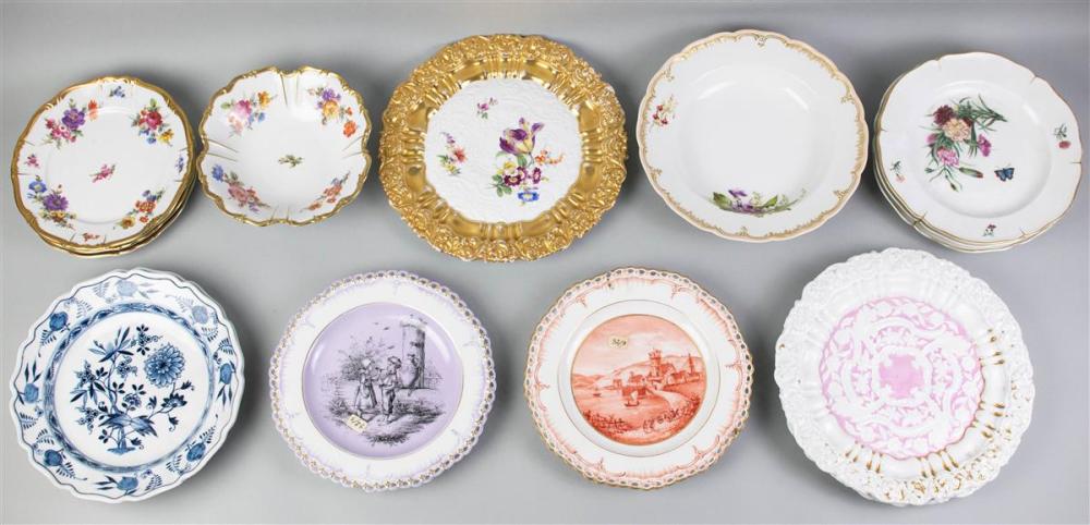 COLLECTION OF MEISSEN AND BERLIN PLATES,