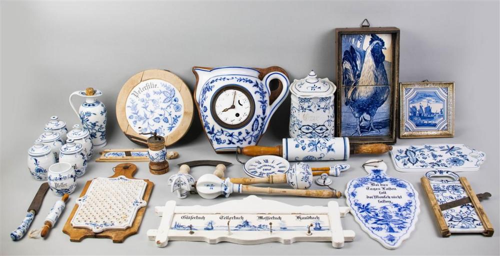 COLLECTION OF 28 BLUE AND WHITE