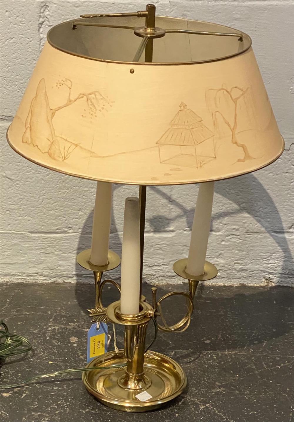MODERN BRASS BOUILLOTTE LAMP WITH