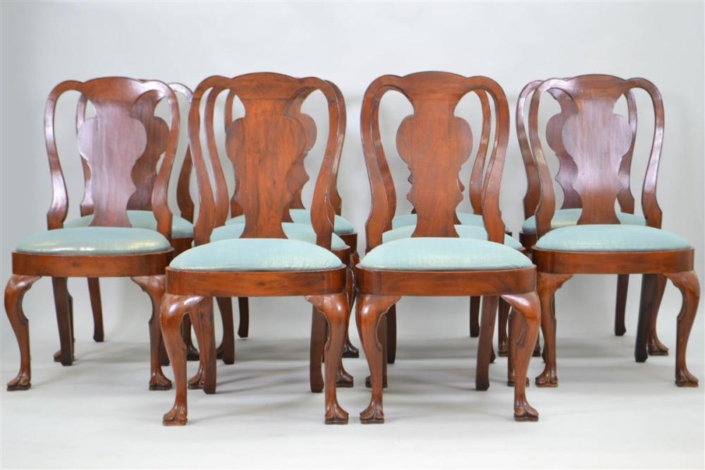 SET OF 12 QUEEN ANNE STYLE MAHOGANY