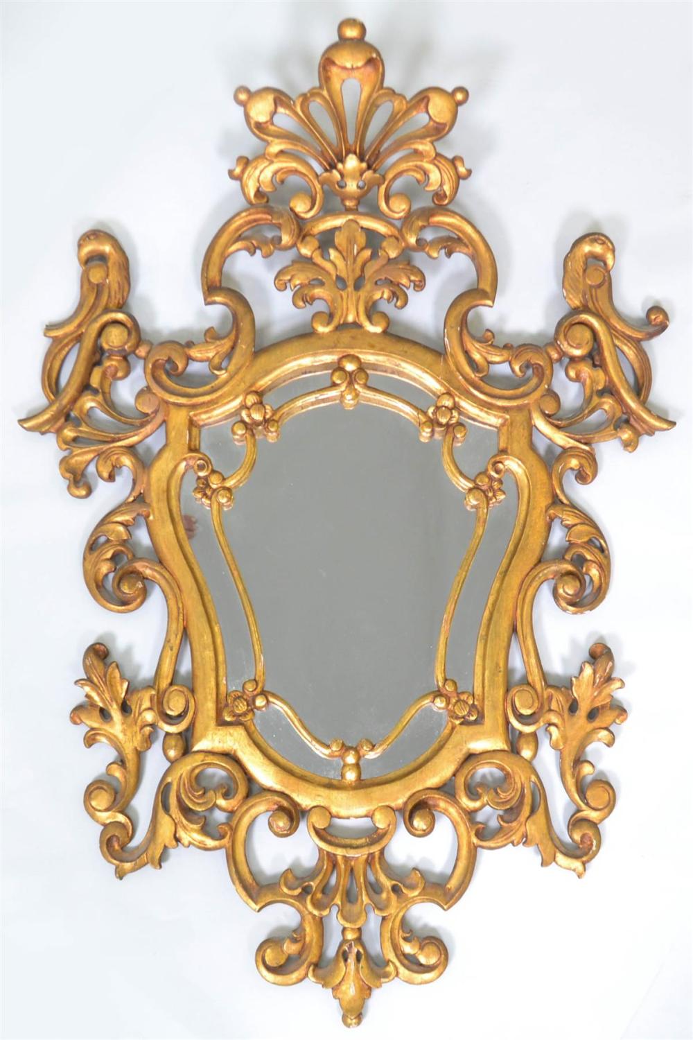 ITALIAN ROCOCO STYLE GILTWOOD MIRRORITALIAN