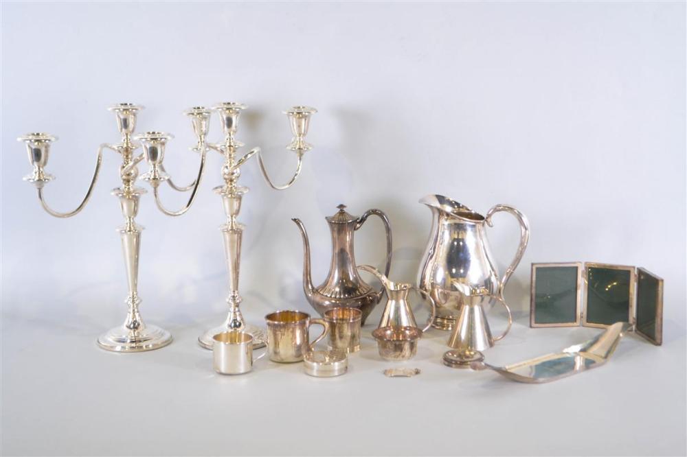 LARGE GROUP OF SILVER TABLE OBJECTSLARGE 33b6eb