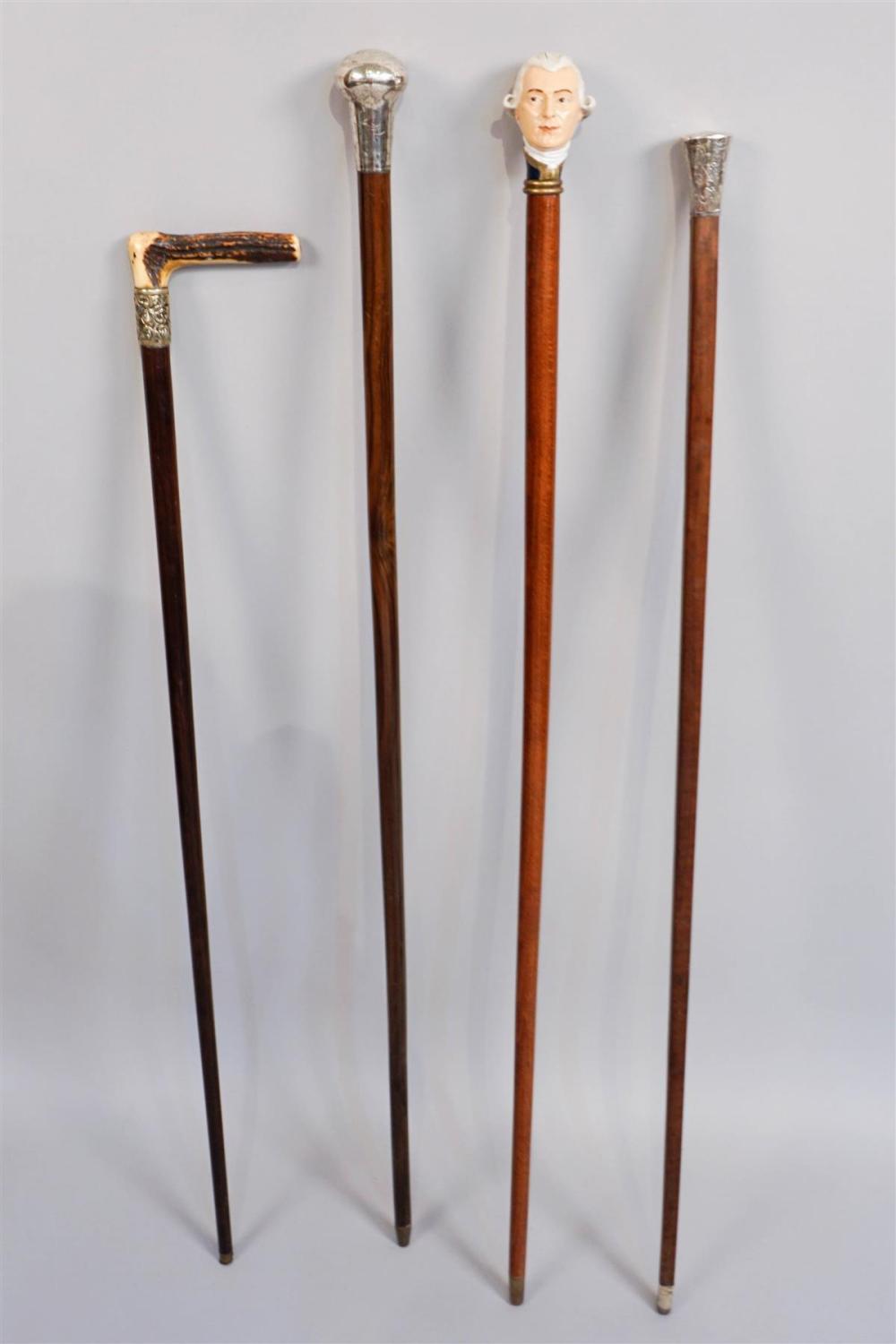 COLLECTION OF FOUR WALKING STICKSCOLLECTION