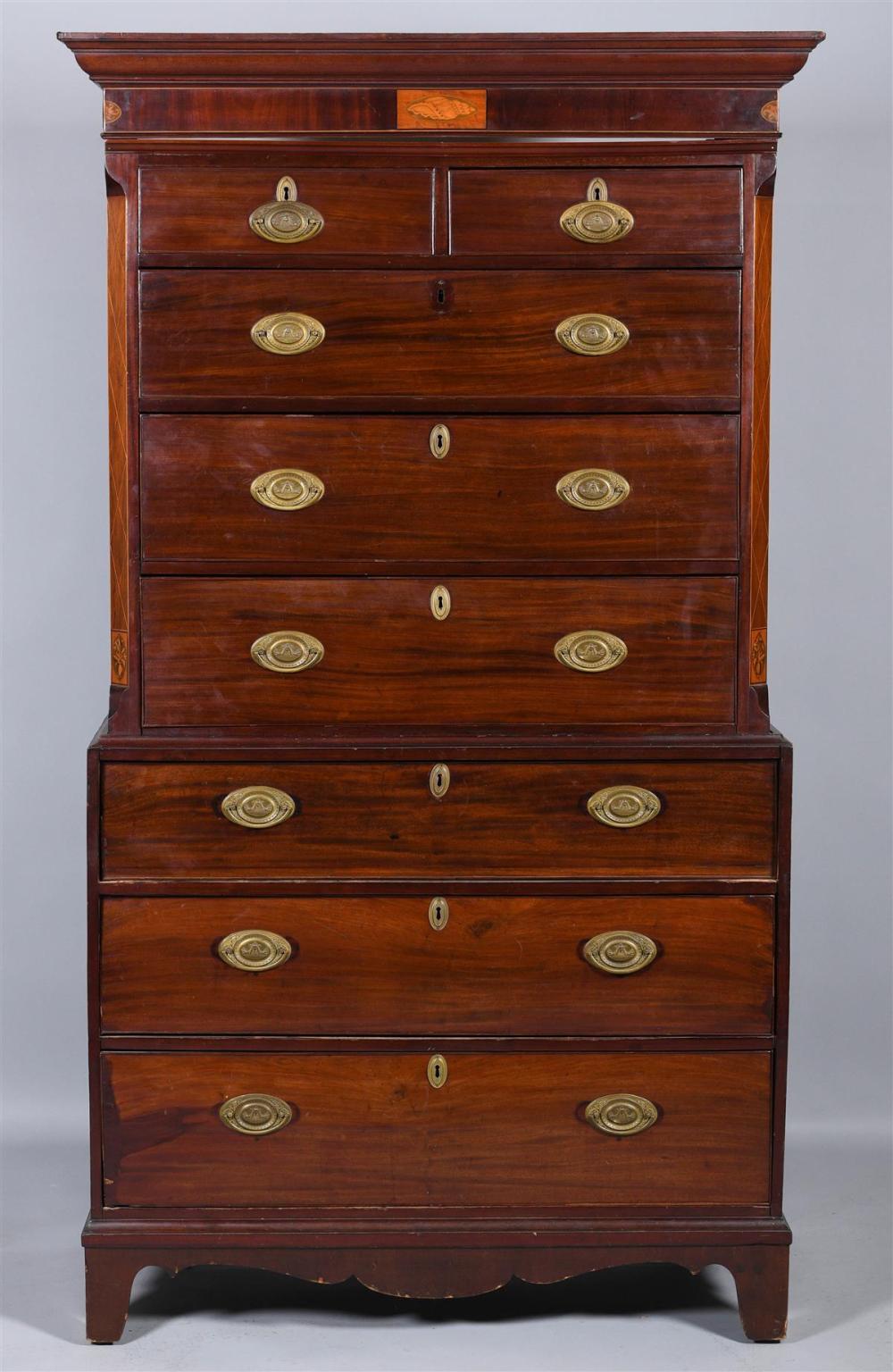 GEORGE III INLAID MAHOGANY CHEST 33b6fb