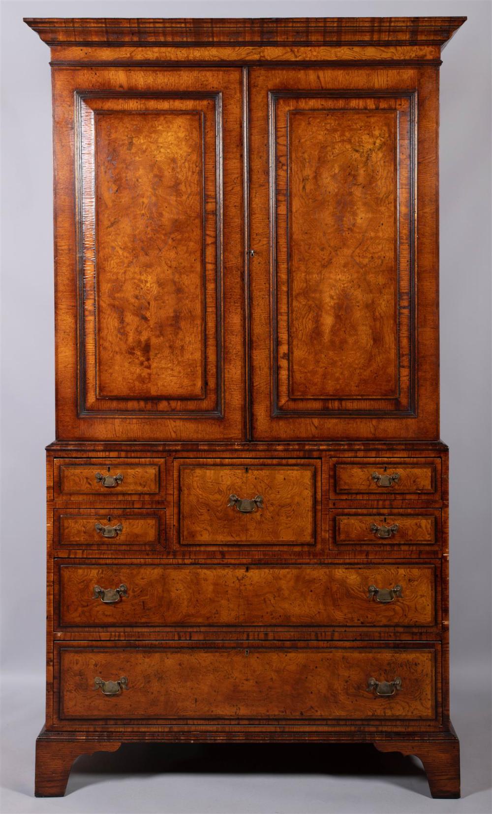 GEORGE III STYLE BURL WALNUT LINEN 33b700