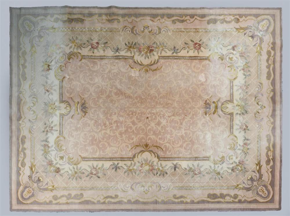 FRENCH AUBUSSON DESIGN WOOL RUGFRENCH