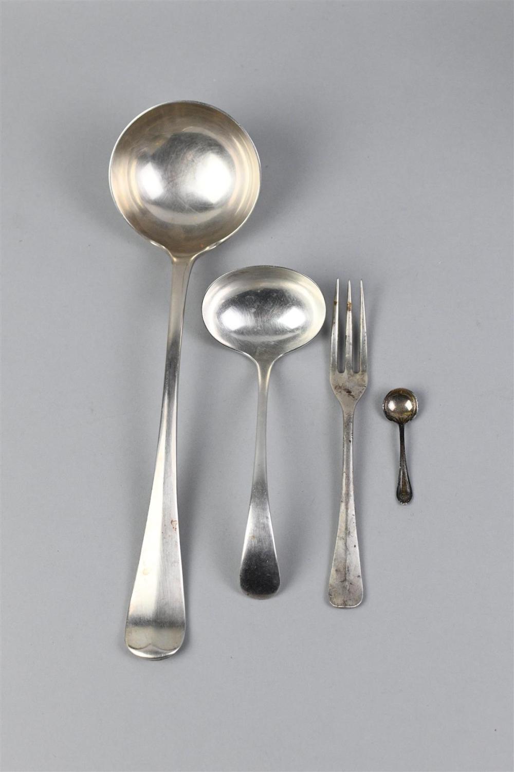 TWO SILVERPLATED LADLES, A STIEFF