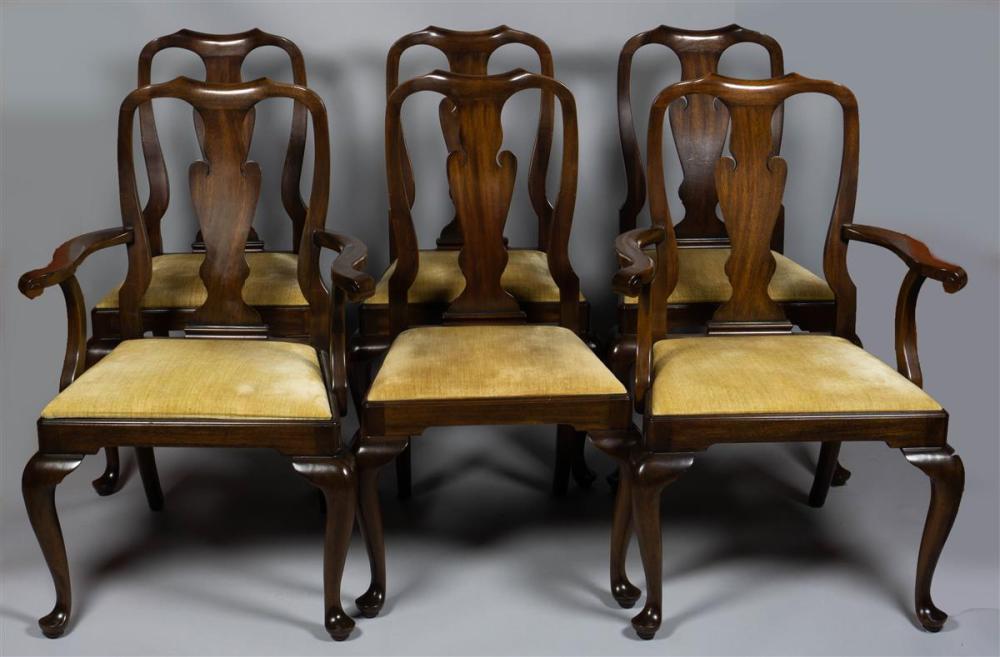 SET OF SIX QUEEN ANNE STYLE MAHOGANY