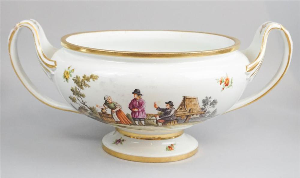 MEISSEN PORCELAIN TWO-HANDLED FOOTED