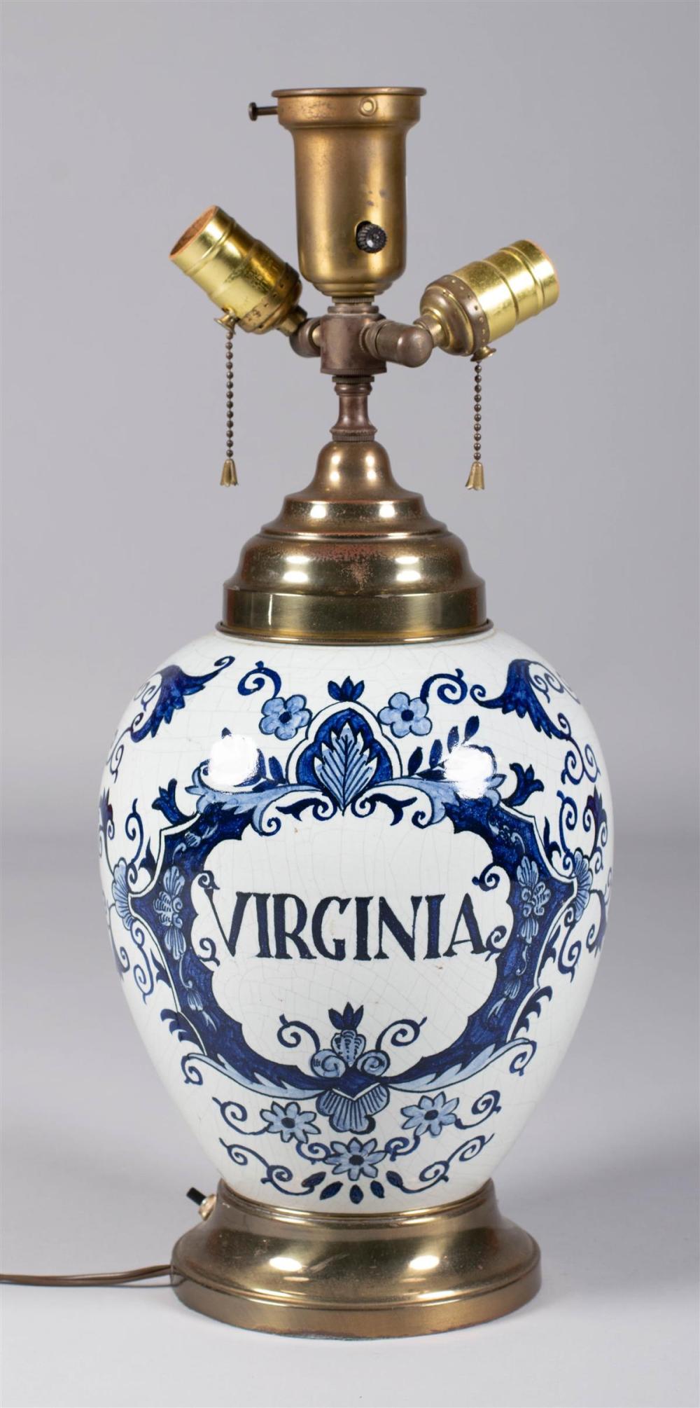 BLUE AND WHITE GLAZED POTTERY 'VIRGINIA'