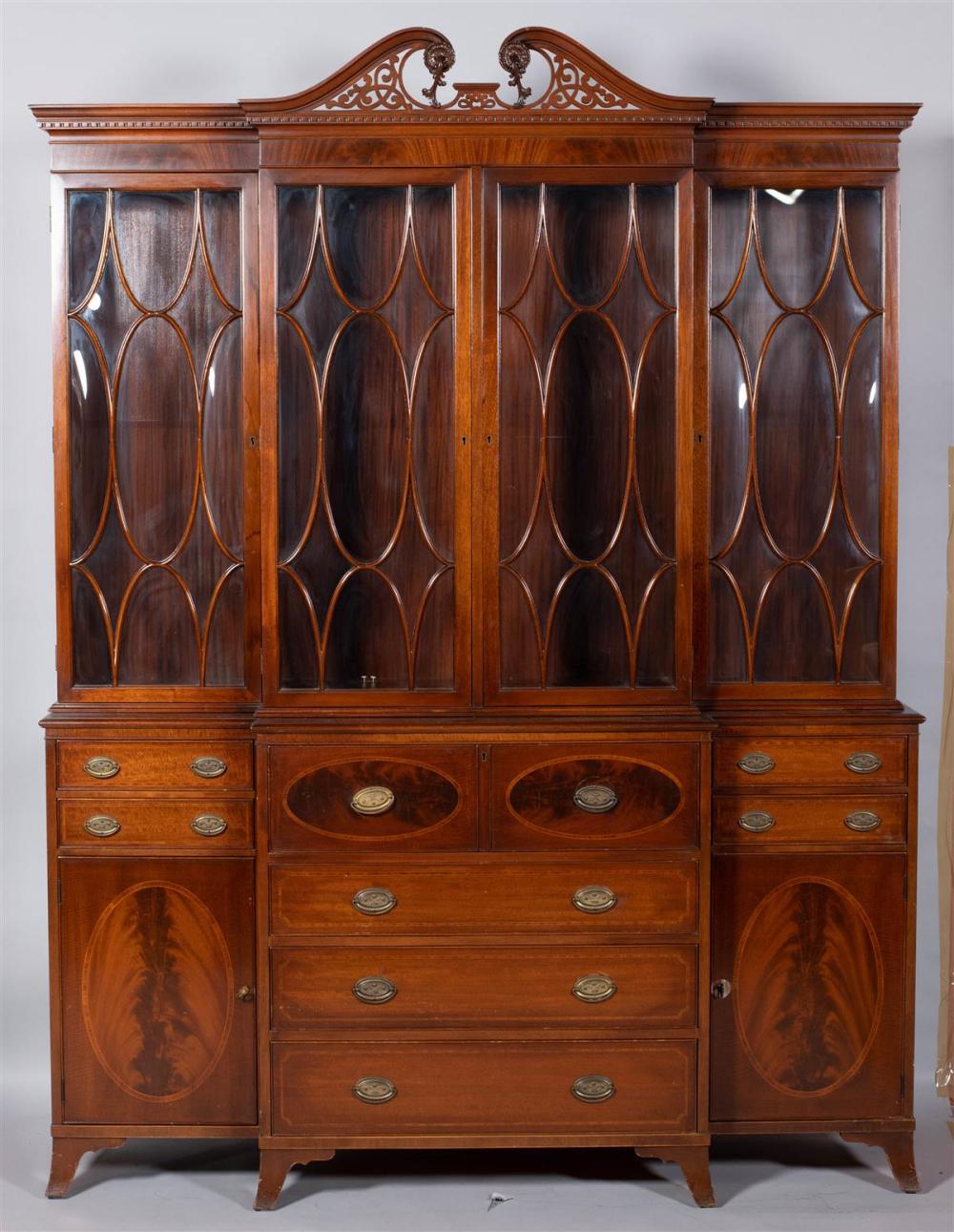 GEORGE III STYLE MAHOGANY BREAKFRONTGEORGE 33b8e2