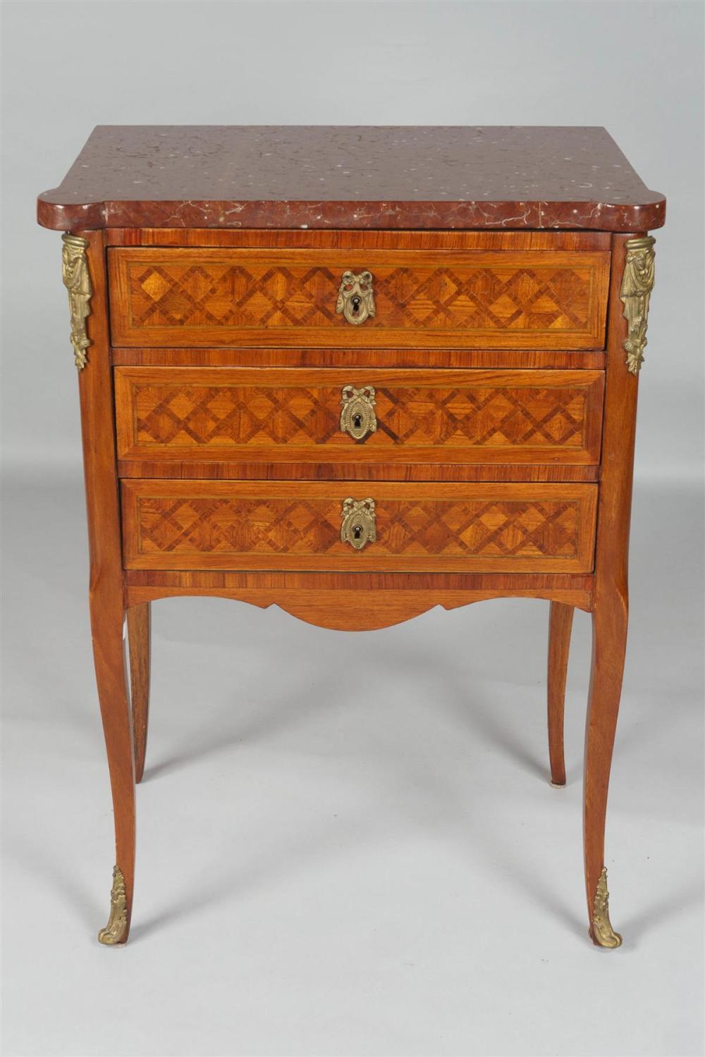 LOUIS XV STYLE AMARANTH AND PARQUETRY