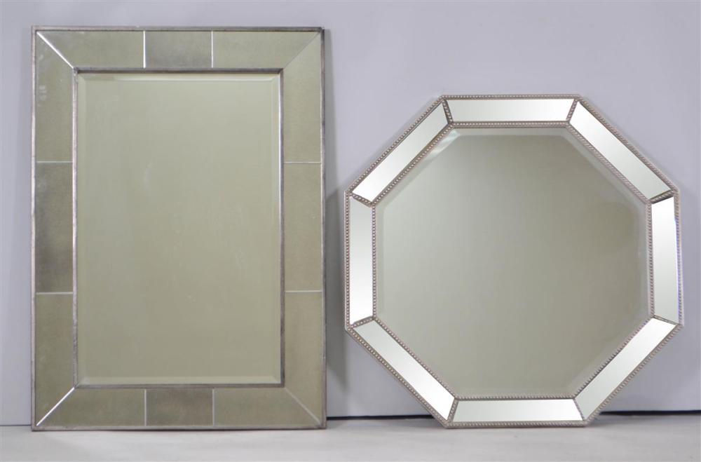 TWO NEOCLASSICAL SILVERED MIRRORSTWO