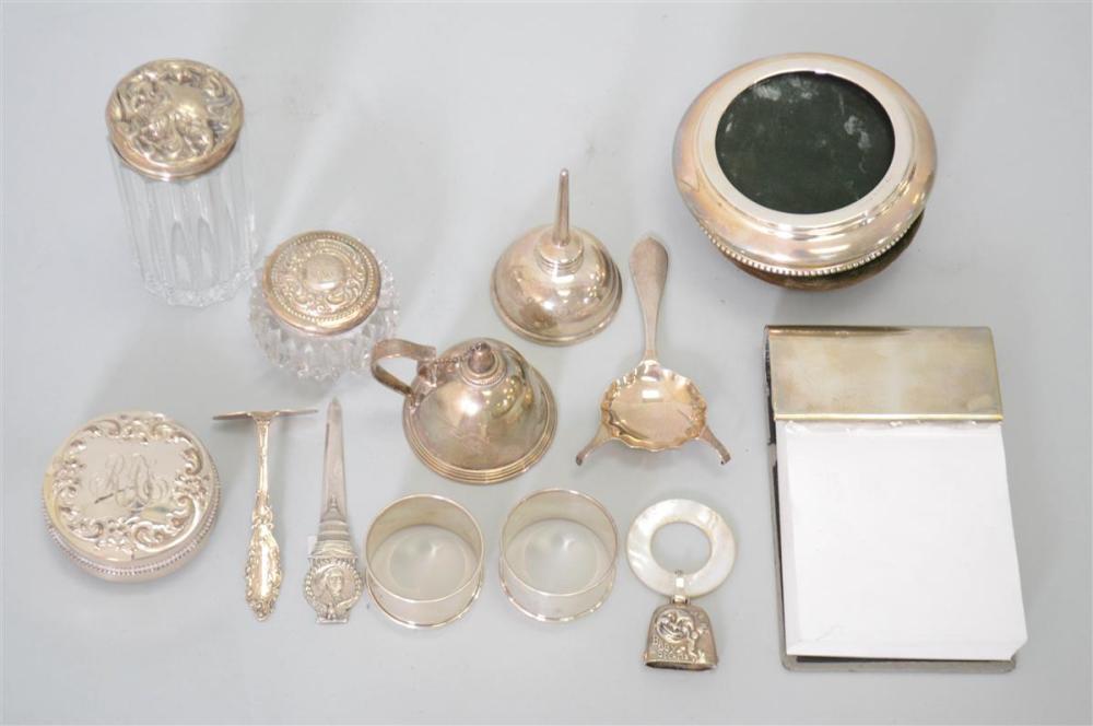 GROUP OF SILVER AND SILVER MOUNTED TABLE