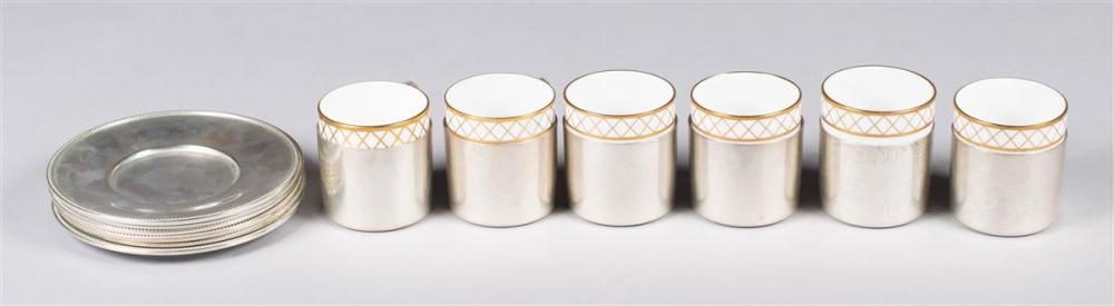 SIX TIFFANY CO SILVER CUPS AND 33b97a