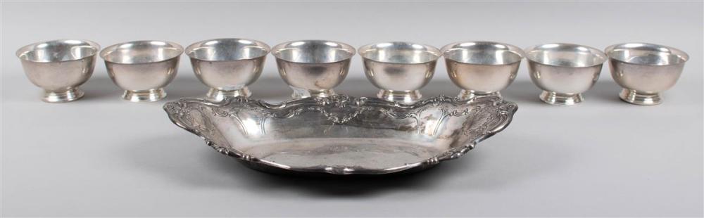 GORHAM SILVER BREAD TRAY AND EIGHT 33b983