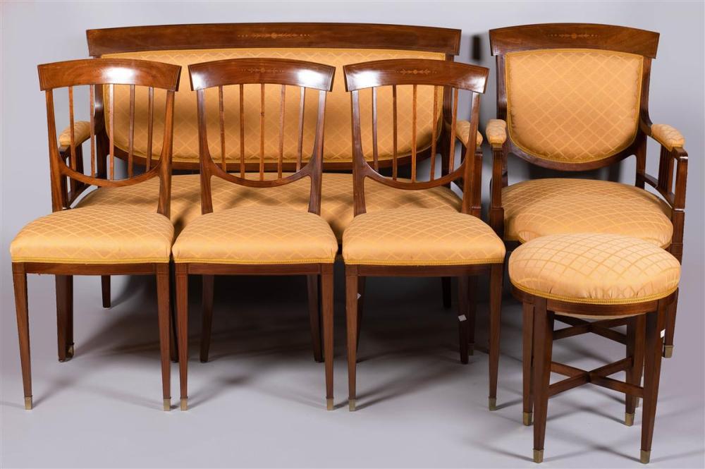 SEVEN-PIECE SUITE OF SECESSIONIST INLAID