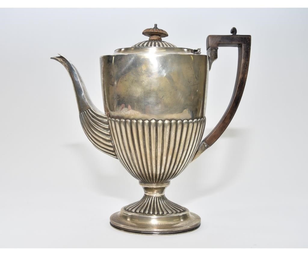 English silver coffee pot, hallmarked,
