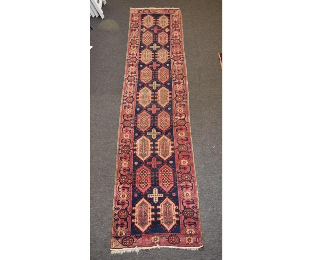 Antique tribal hall runner with