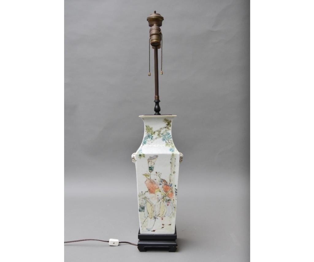 Chinese porcelain urn, electrified,