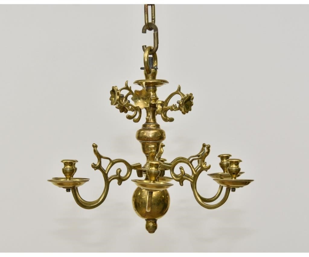 Late 17th c. brass chandelier with