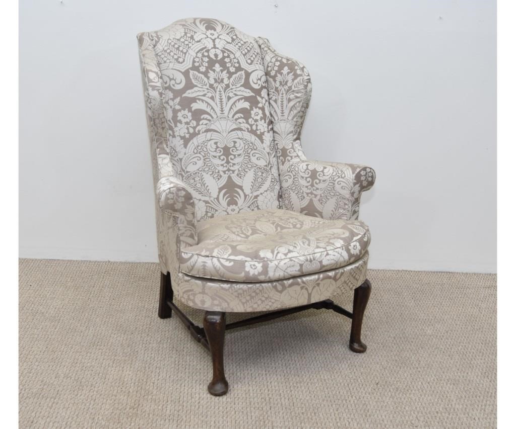 English Queen Anne oak wingback 33938a