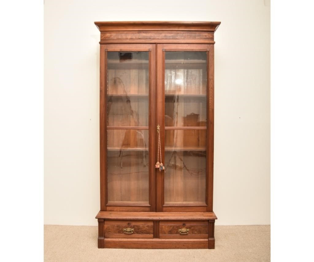 Victorian walnut bookshelf circa 33938e