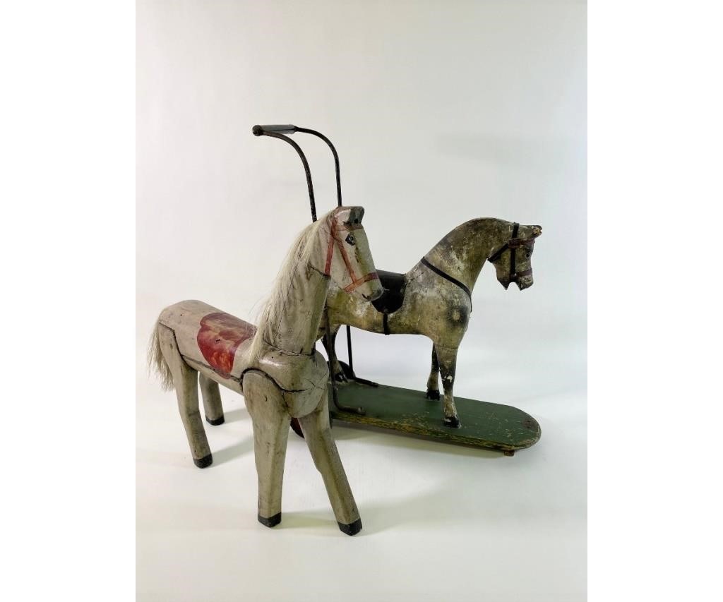 Two childs wood toy horses circa 3393a3