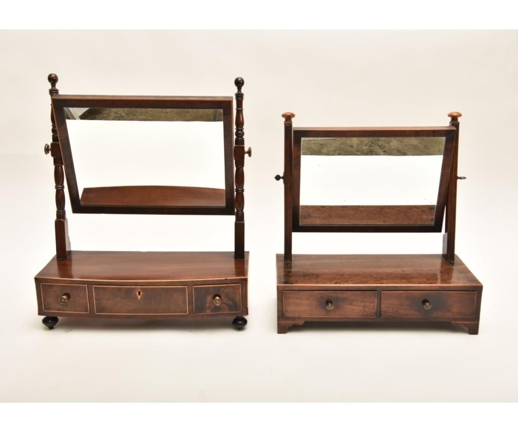 Georgian mahogany inlaid shaving stand,