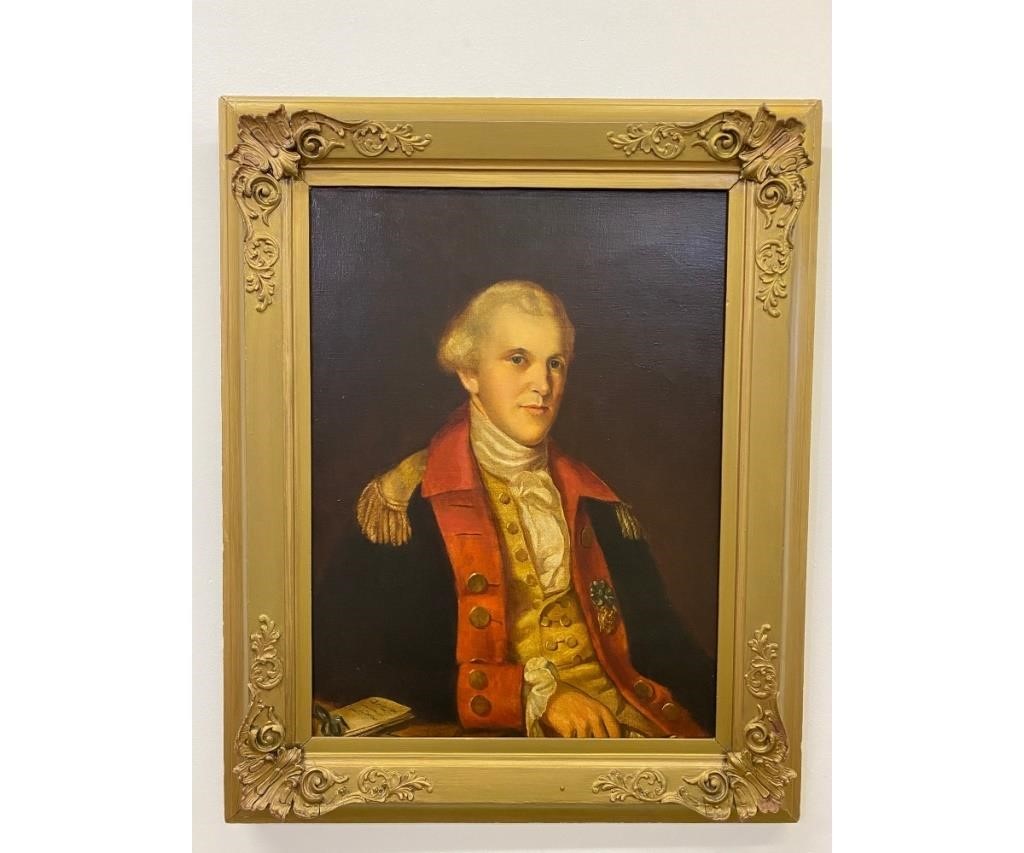 Oil on canvas portrait of Revolutionary 3393c4