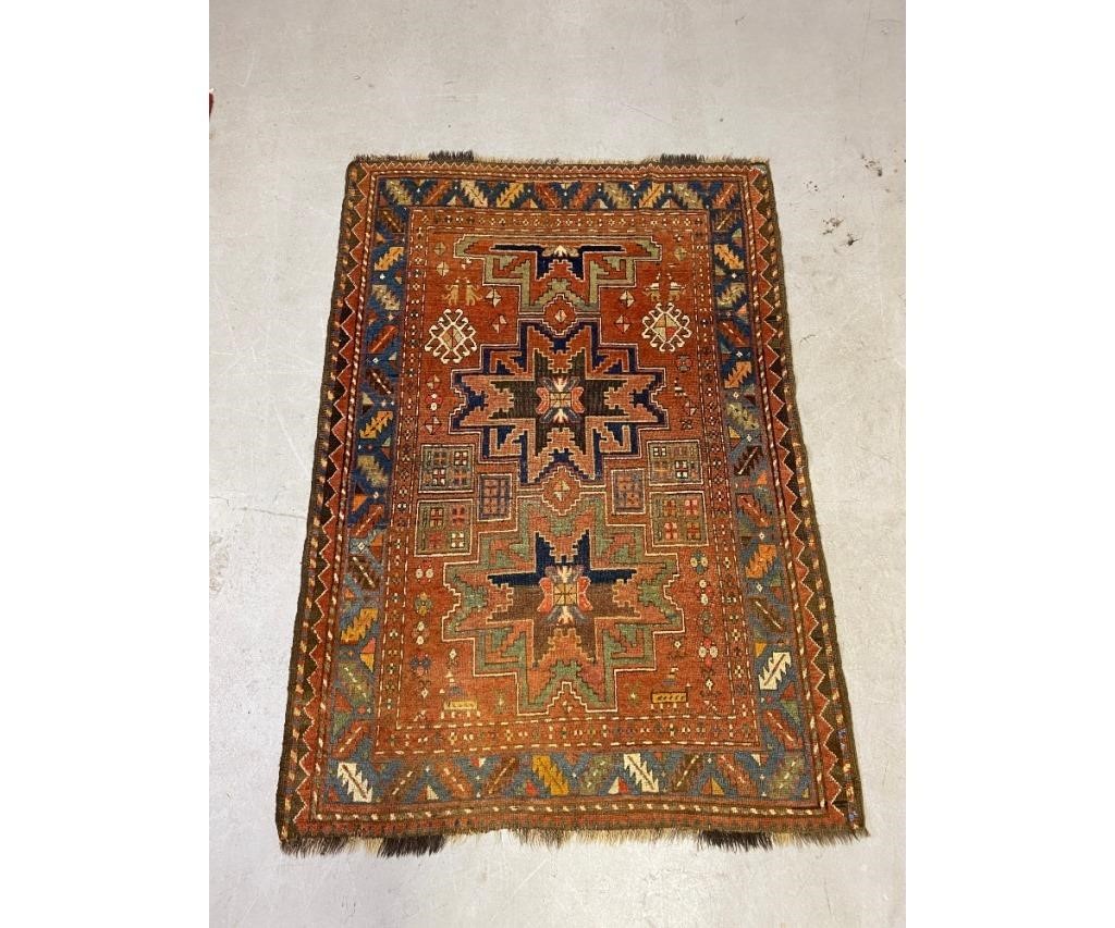 Antique tribal mat with geometric 3393e8