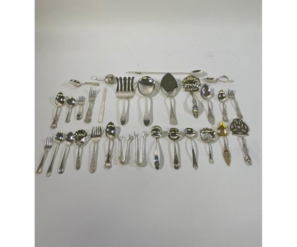 Sterling silver tableware, various makes