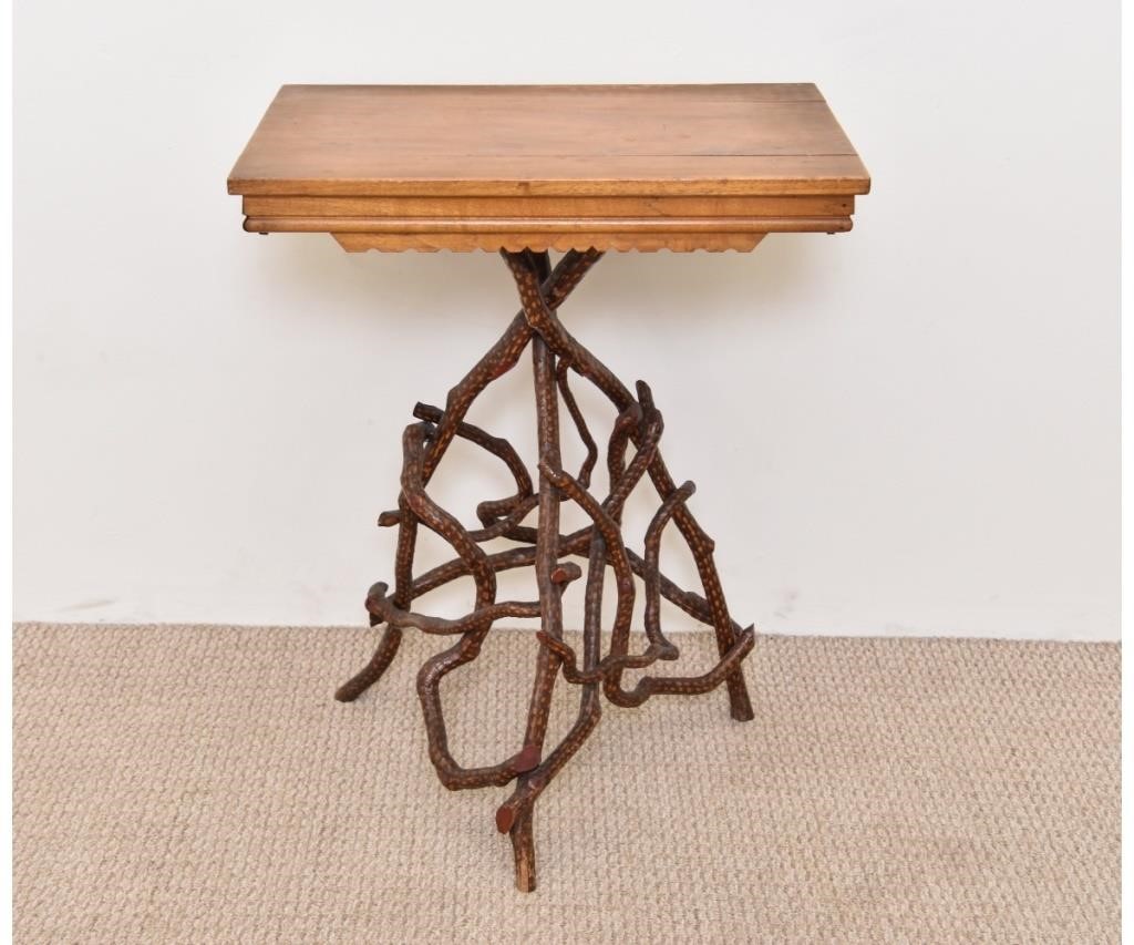 Folk Art country oak top table,